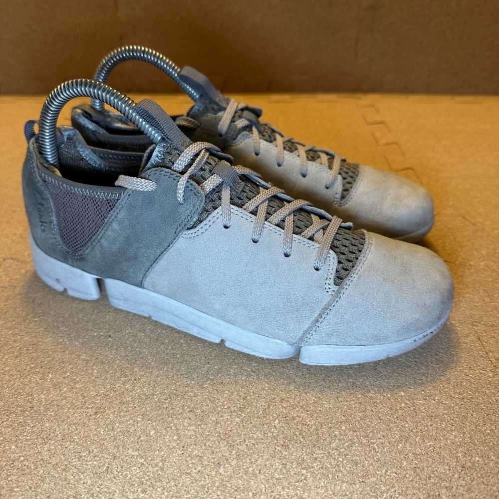 Clarks‎ Trigenic Active Grey Nubuck Mesh Walking Sneakers Womens 7.5 26117722